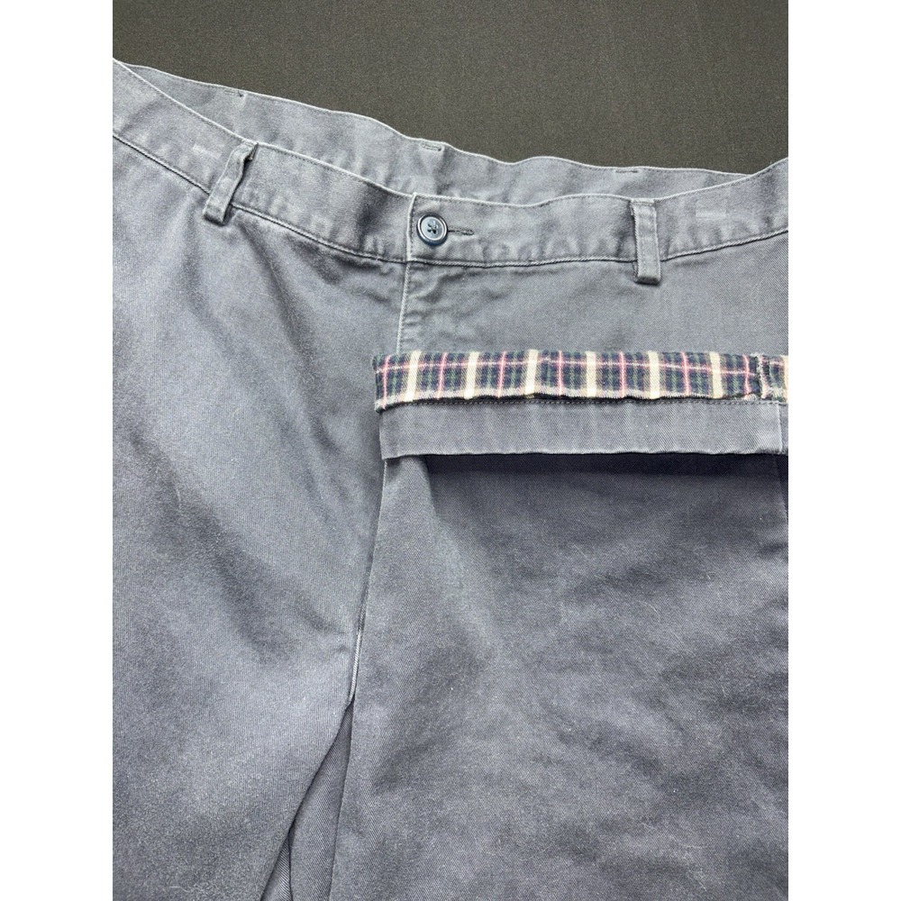 LL Bean Flannel Lined Khaki Double L Chino Pants 40x31 Cotton Navy 162385